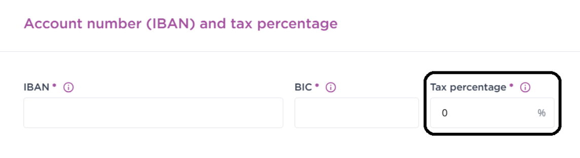 Tax percentage